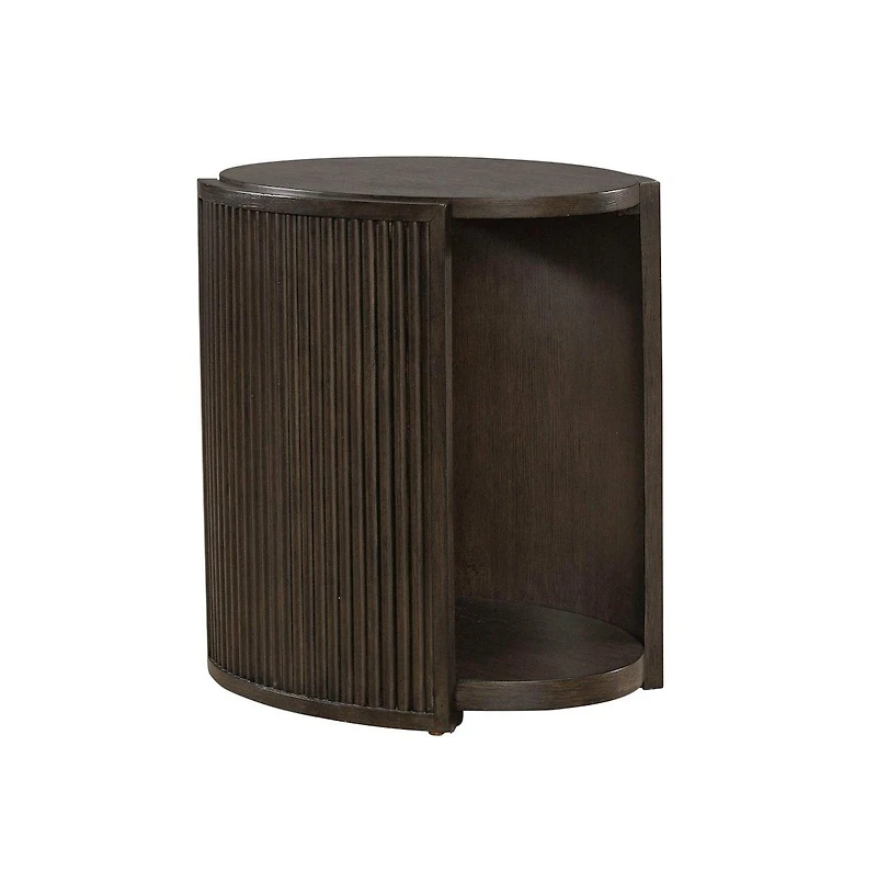 Liberty Furniture City View Chairside Table for Living Room- Coffee Bean Oak Wood