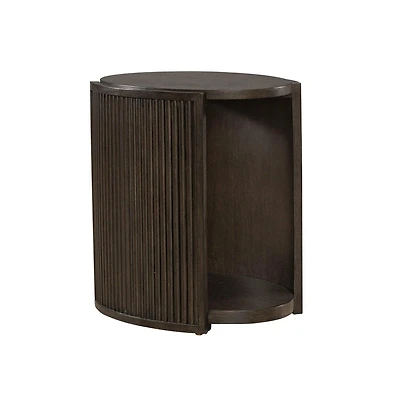 Liberty Furniture City View Chairside Table for Living Room- Coffee Bean Oak Wood