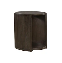 Liberty Furniture City View Chairside Table for Living Room- Coffee Bean Oak Wood