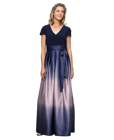 Sl Fashions Women's Long Ombre Satin Ballgown