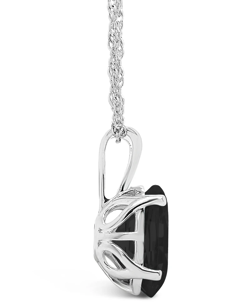 Macy's Black Onyx (10x8mm) & Aquamarine (2-3/8 ct. t.w.) Pendant Necklace 14k Yellow Gold (also White Gold)