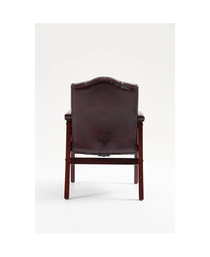 Streamdale Leather Reception Guest Chair Burgundy
