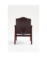 Streamdale Leather Reception Guest Chair Burgundy