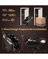 Costway Full Body Massage Chair with Airbags Waist Heater Foot Rollers Voice Control