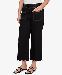 Ruby Rd. Petite Scallop Hem Contrast Stitch Ankle Jeans