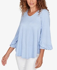 Ruby Rd. Petite Polka Dot Puff Print Knit Top