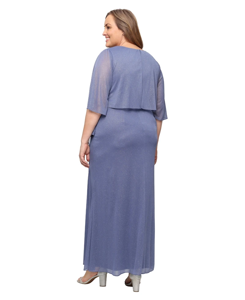 Sl Fashions Plus V-Neck A-Line Gown