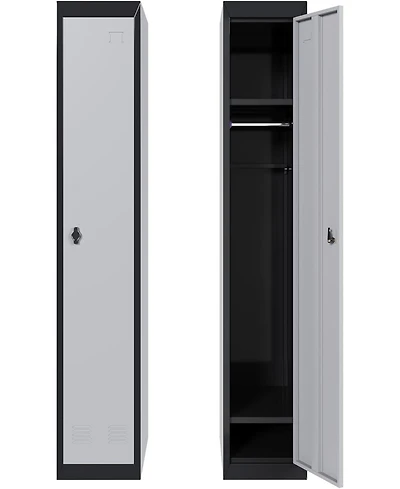 gaomon 71" Metal Locker Cabinet with Hanging Rod & 2 Shelves, Heavy Duty Steel Storage Lockable for Office, School, Gym