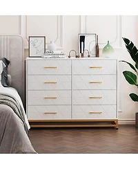 Pink 8-Drawer Dresser for Bedroom & Closet | Tall Chest with Soft-Close Glides, Anti-Tip Kit