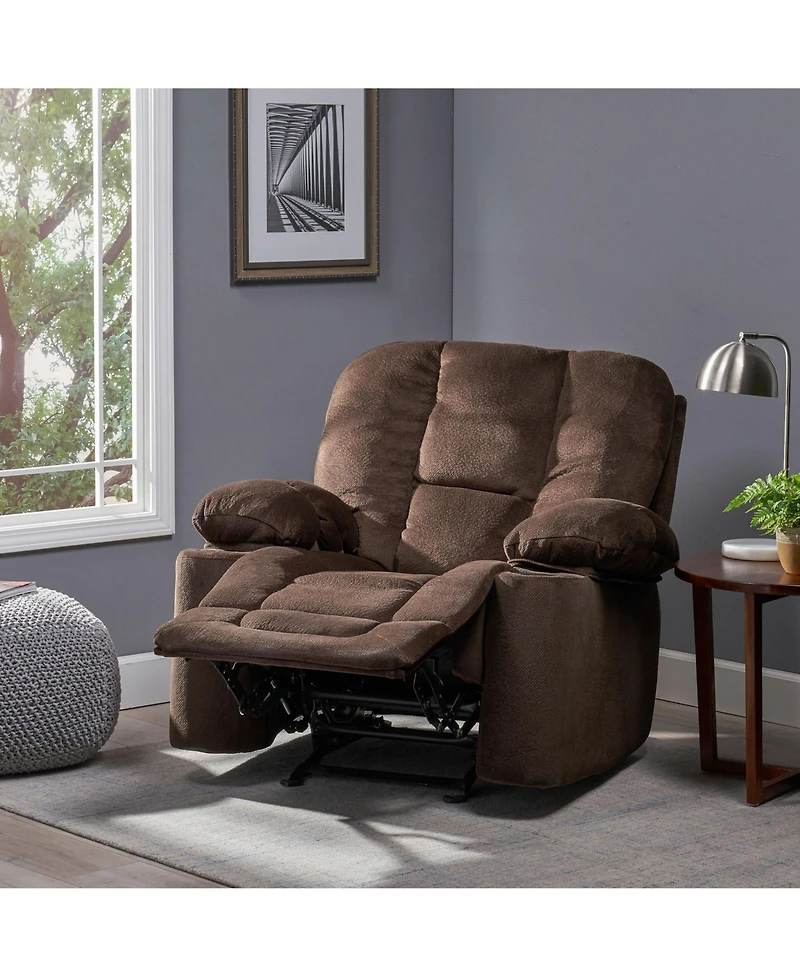 Boyel Living 42.5" Wide Fabric Manual Recliner Chair with Dual Cup Holders