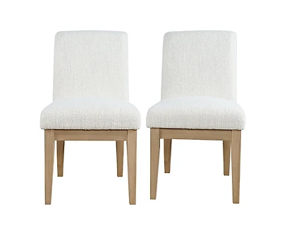 Jofran Sequoia Modern Rustic Solid Wood Upholstered Parsons Dining Chair (Set of 2