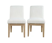 Jofran Sequoia Modern Rustic Solid Wood Upholstered Parsons Dining Chair (Set of 2
