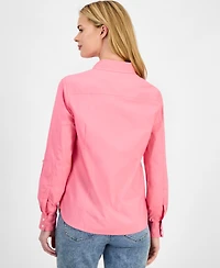 Nautica Jeans Women's Roll-Tab Button-Front Shirt