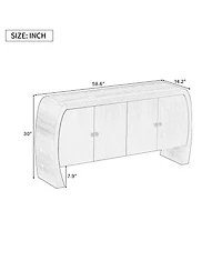 Lovmor Elegant Ash Veneer Storage Cabinet with Antique Brass Handles