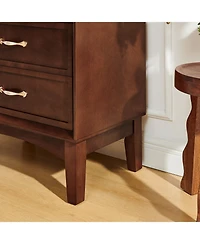 Streamdale Furniture 53.5" Mid Century Modern Walnut Kitchen Pantry Storage Cabinet with Doors & Drawers