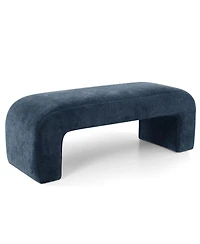 47" Upholstered Scroll Velvet Waterfall Bench/Chenille Entryway Bench-Maison Boucle