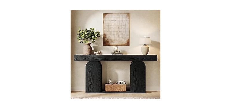 Tribesigns Black Console Table, 70.9-Inch Extra Long Sofa Table