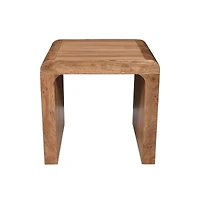 Jofran Mid-Century Modern Solid Wood Square Waterfall Curved End Table