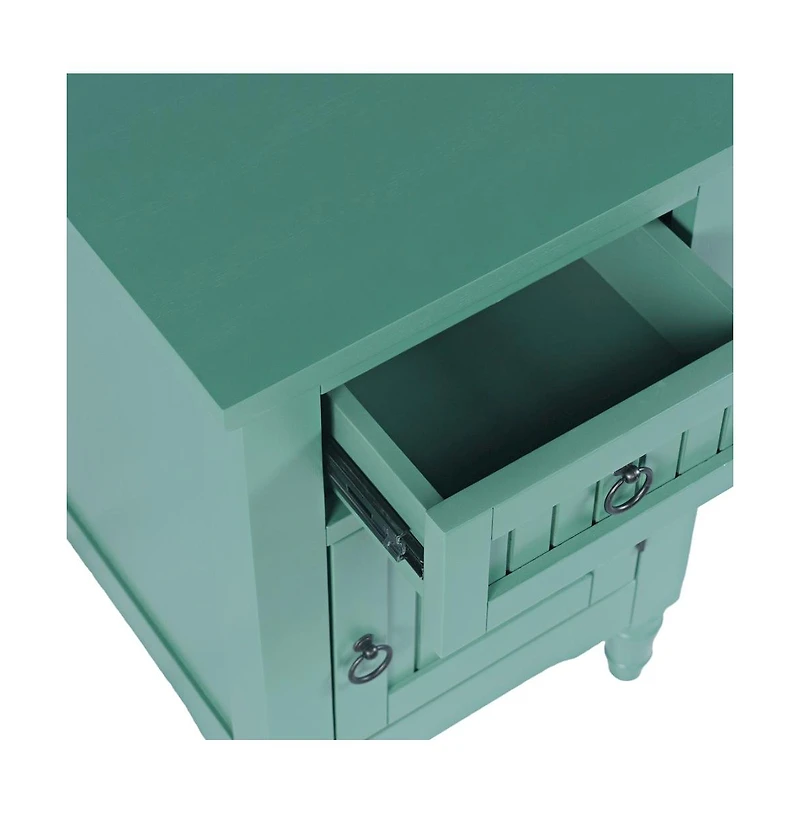 Jofran Westport Modern Farmhouse Usb Charging Storage Cabinet Chairside End Table