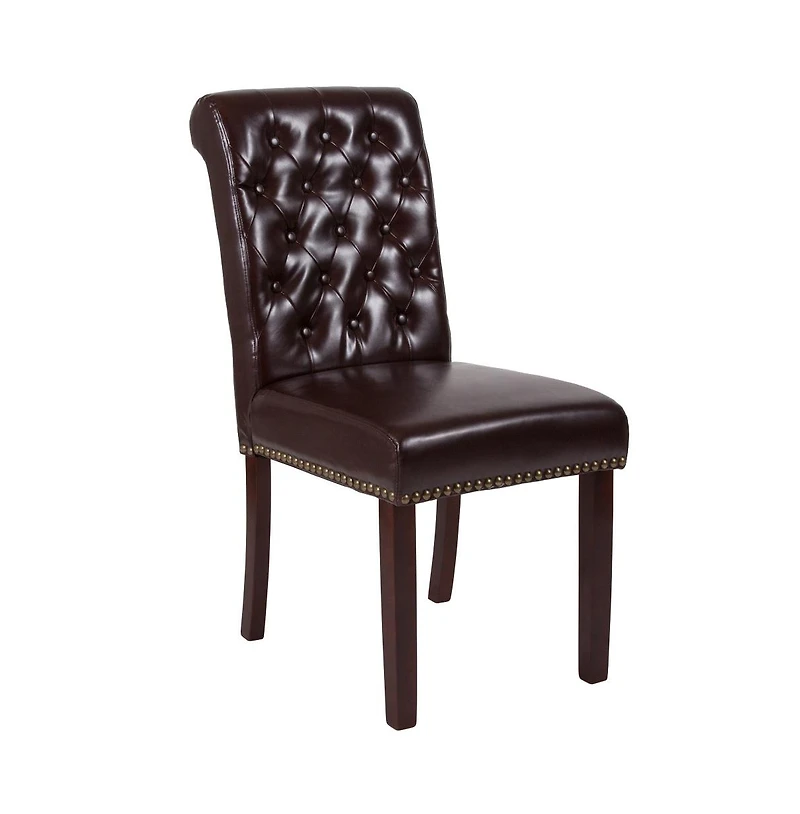 Merrick Lane Falmouth Upholstered Parsons Chair with Nailhead Trim