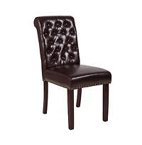 Merrick Lane Falmouth Upholstered Parsons Chair with Nailhead Trim
