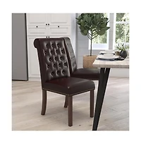 Merrick Lane Falmouth Upholstered Parsons Chair with Nailhead Trim