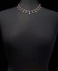 Anne Klein Cubic Zirconia Bar Stationed Statement Necklace, 16" + 3" extender
