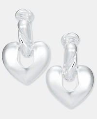 Anne Klein Rope & Heart Clip-On Drop Earrings