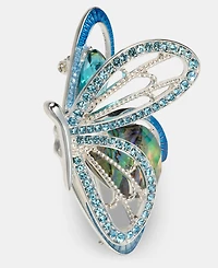 Anne Klein Crystal, Stone & Abalone Flying Butterfly Pin