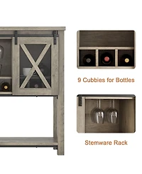 gaomon Buffet Cabinet 46.5" Large Buffet Sideboard Cabinet with Sliding Barn Doors