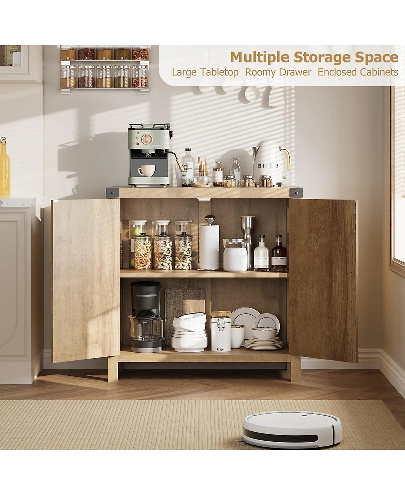 gaomon Rattan Sideboard Buffet Cabinets with Storage