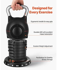 Sugfit Adjustable Kettlebell 5–44 Lb 7-Level Weight Training Kettlebell