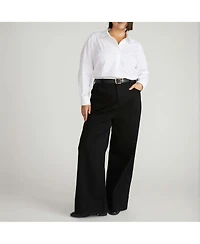 Universal Standard Plus Size Elbe Stretch Poplin Shirt Classic Fit