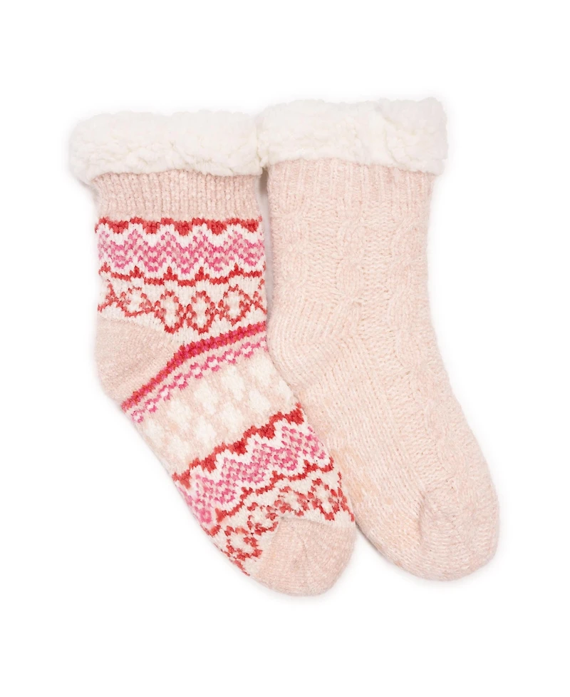 Muk Luks Women's 2 Pack Chenille Cabin Sock