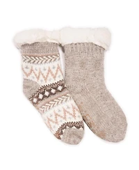 Muk Luks Women's 2 Pack Chenille Cabin Sock