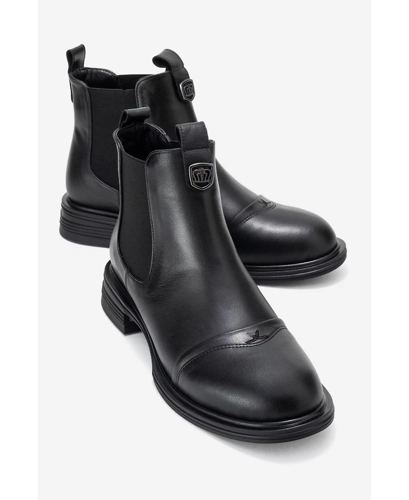 Forever & Always Shoes Sidney Leather Buckled Chelsea Boot (Women)