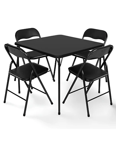 Peakform 5 Piece Folding Vinyl Tables and Chairs for Home Use and Indoor Spaces