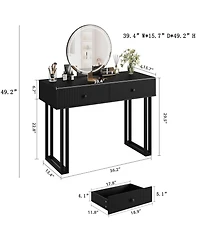 Gaomon Vanity Desk with Mirror and Lights, Small Makeup Vanity with Drawers