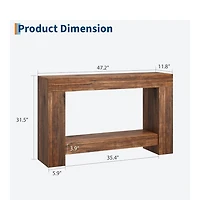 gaomon Console Table for Entryway, Wood Farmhouse Console Table for Living Room, 2-Tier Large Sofa Table with Storage, Wooden Entryway Entry Table