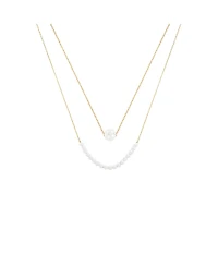 Bearfruit Jewelry 18K Gold Plated Sterling Silver Perfect Pearl Pair Necklace Set Holiday Gift Idea