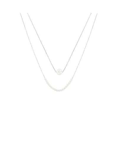 Bearfruit Jewelry 18K Gold Plated Sterling Silver Perfect Pearl Pair Necklace Set Holiday Gift Idea