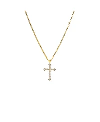 Bearfruit Jewelry 14k Gold Plated Lisette Crystal Cross Necklace Holiday Gift Guide