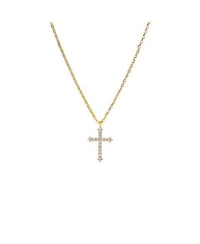 Bearfruit Jewelry 14k Gold Plated Lisette Crystal Cross Necklace Holiday Gift Guide