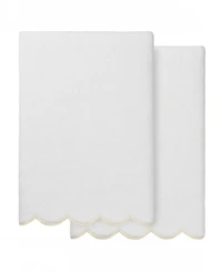 Linum Home Adornia Scallop Cotton 2-Pc. Bath Towel Set, 27" x 54"
