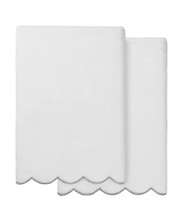 Linum Home Adornia Scallop Cotton 2-Pc. Bath Towel Set, 27" x 54"