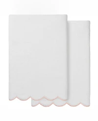 Linum Home Adornia Scallop Cotton 2-Pc. Bath Towel Set, 27" x 54"