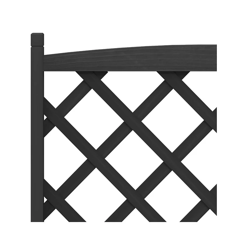 Planter with Trellis Black Solid Wood Fir