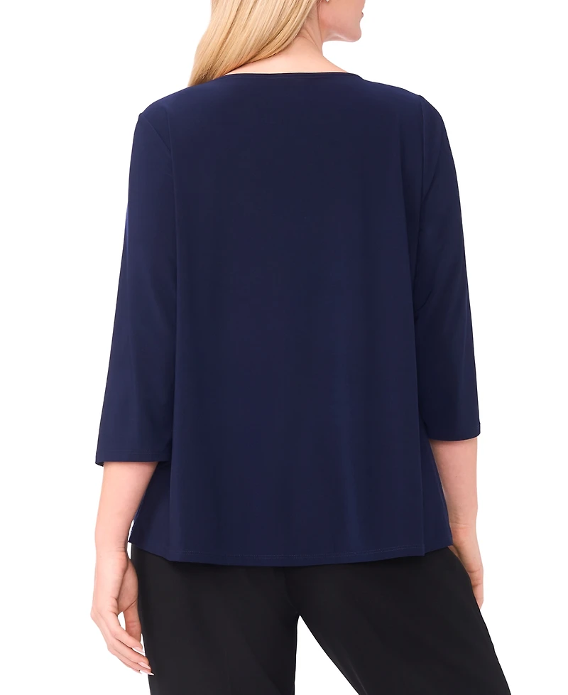 Msk Plus V-Neck Tulip Hem Top