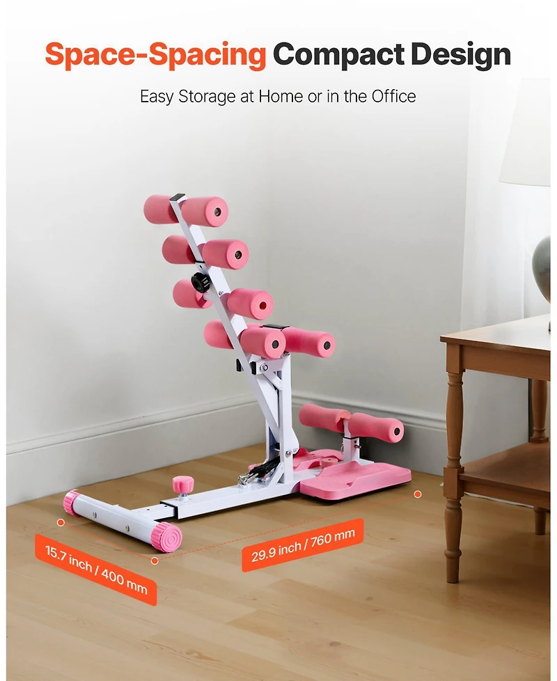 Mecale Deep Squat Machine, Adjustable Glutes Trainer with Resistance Bands and Folding Design for Home Leg and Core Workouts