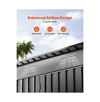 Grey 5x3 Ft Metal Tool Shed with Waterproof Design and Ventilation Vents